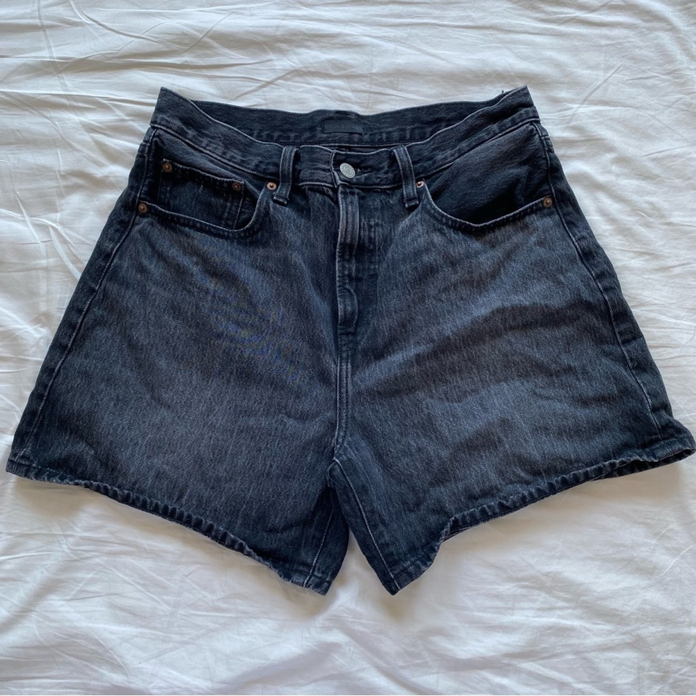 High-Waist Black Denim Women’s Shorts